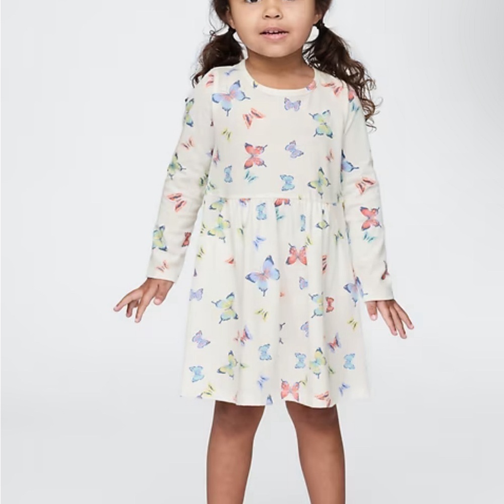 GAP Kids Dress with Colorful Butterfly Print - Cream